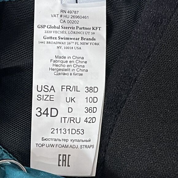 Profile by Gottex SZ 34 D Swim Bikini Top Lightly Padded Underwire Leopard Print - Picture 7 of 12